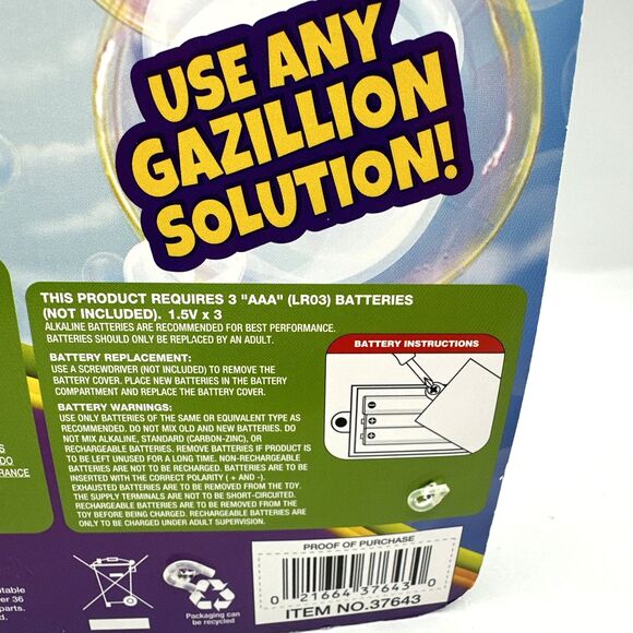 Vortech Wand Gazillion Bubbles Includes 4oz Bubble Solution NEW IN PACKAGE - Picture 5 of 5